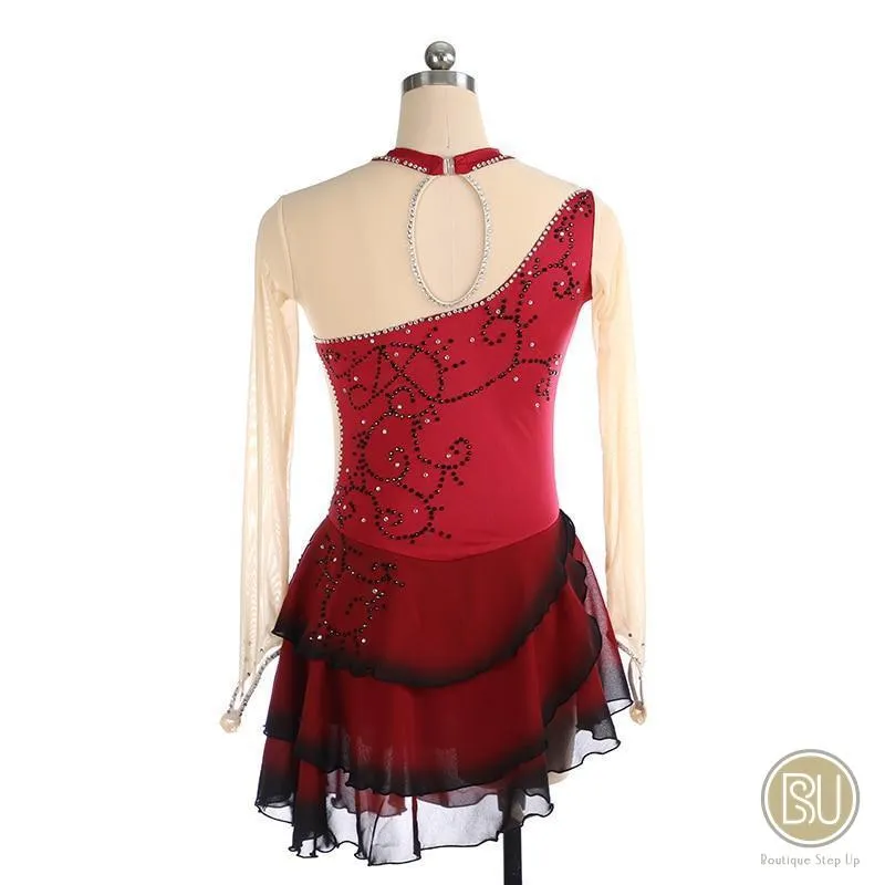 Competition Skating Dress Spanish Theme Black Red Size Small