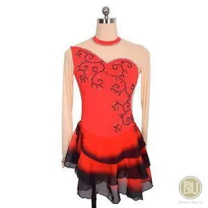 Competition Skating Dress Spanish Theme Black Red Size Small