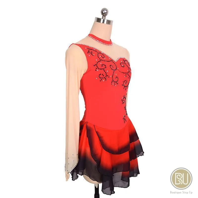 Competition Skating Dress Spanish Theme Black Red Size Small