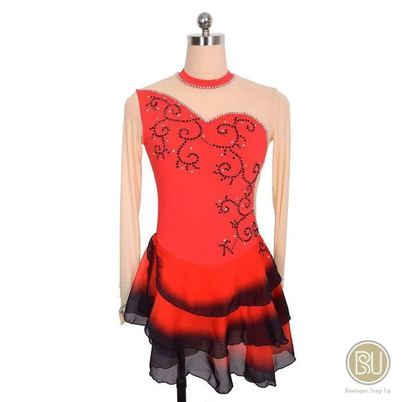 Competition Skating Dress Spanish Theme Black Red Size Small