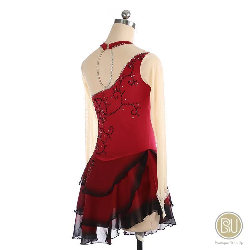 Competition Skating Dress Spanish Theme Black Red Size Small