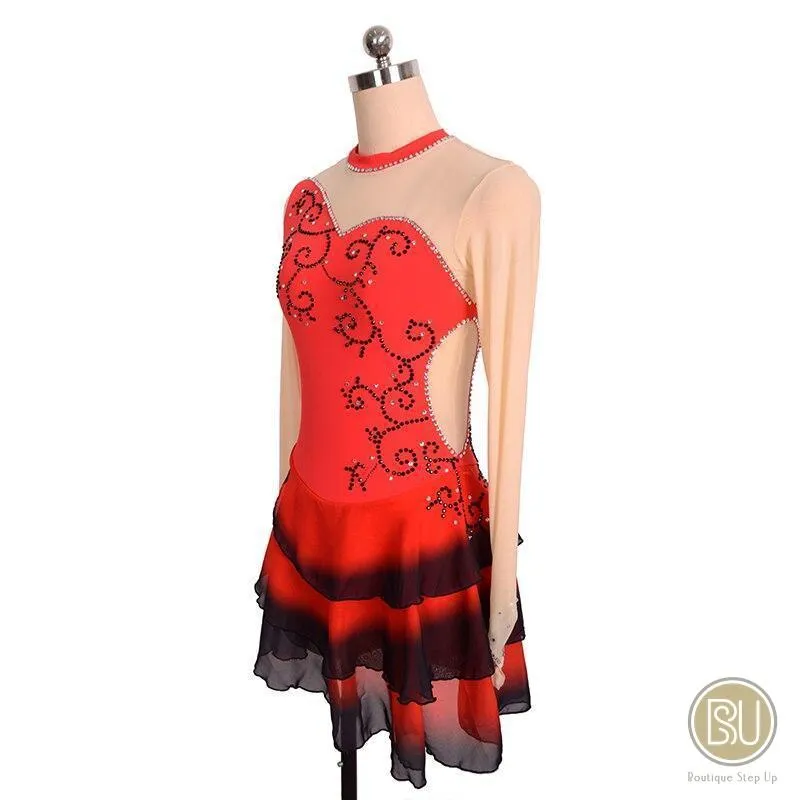 Competition Skating Dress Spanish Theme Black Red Size Small