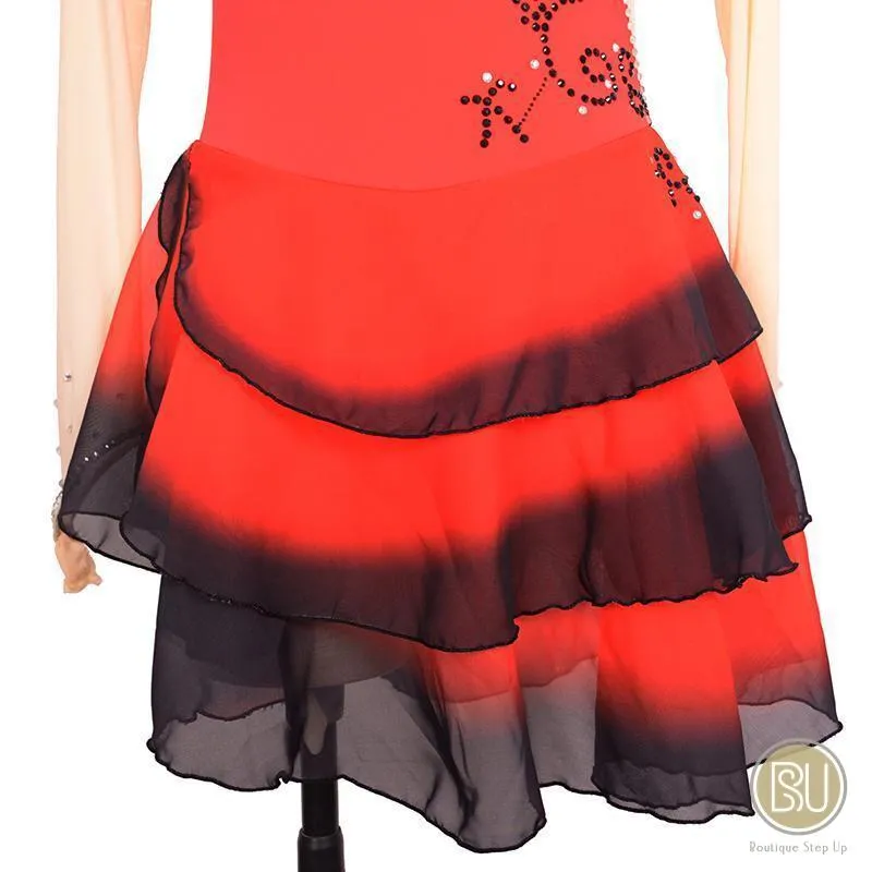 Competition Skating Dress Spanish Theme Black Red Size Small