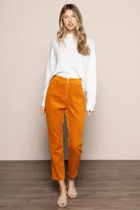 Corduroy Pants in Camel in Orange