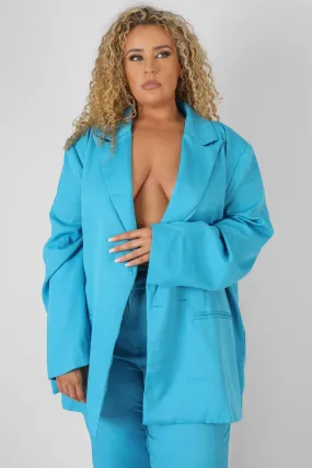 Curve Oversized Blazer Blue