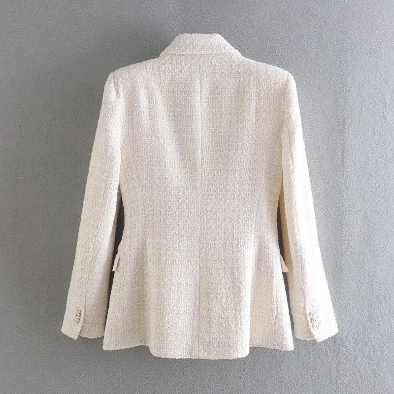 Deborah Statement Tweed Blazer in White