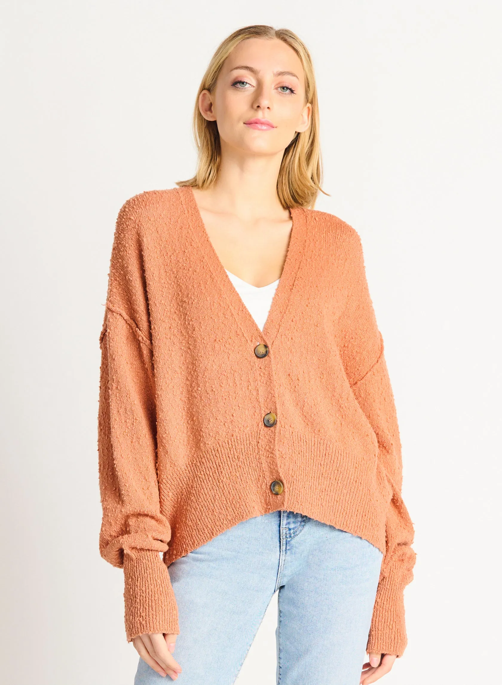 Dex Boucle Button Front Cardigan