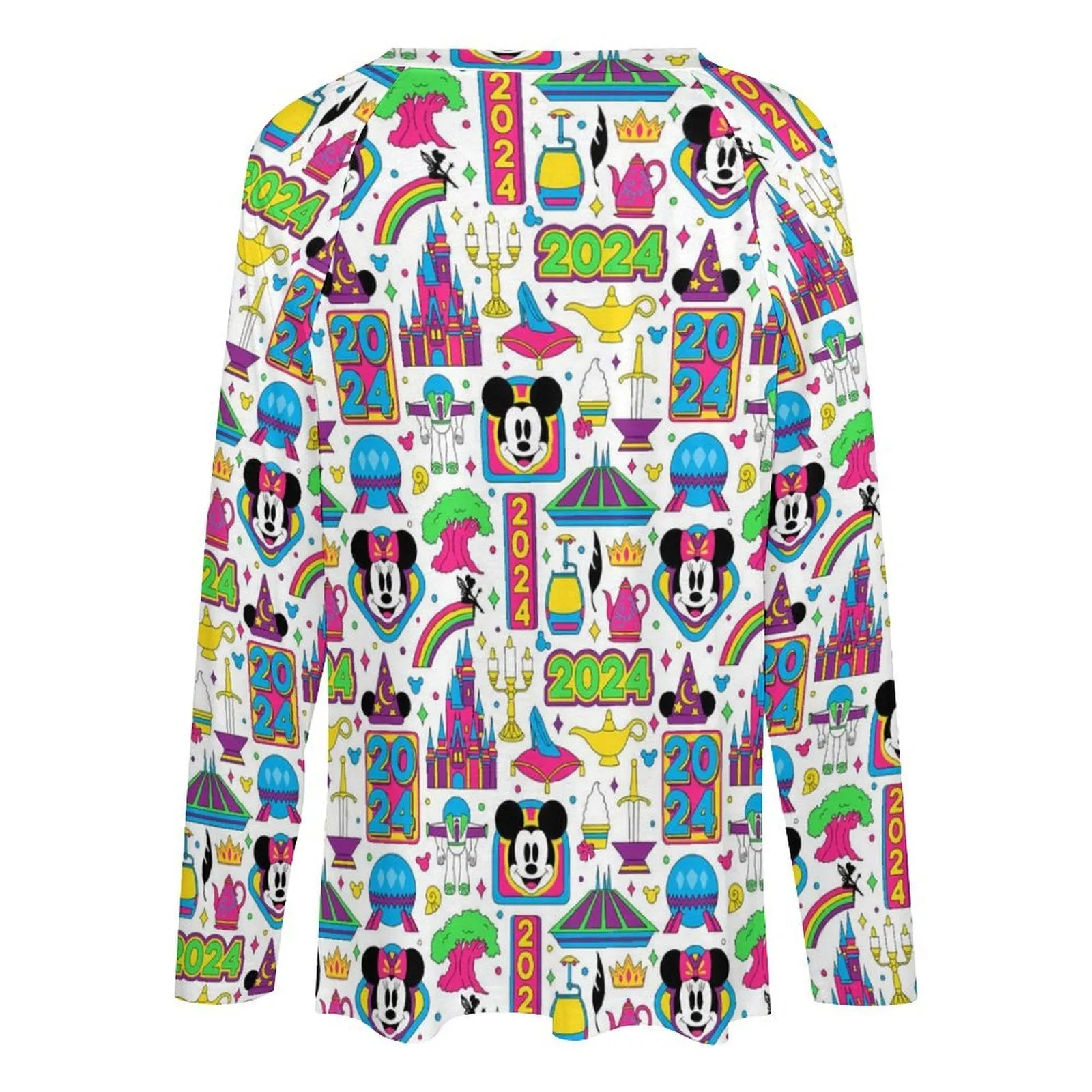 Disney 2024 Long Sleeve Loose V-Neck Tee