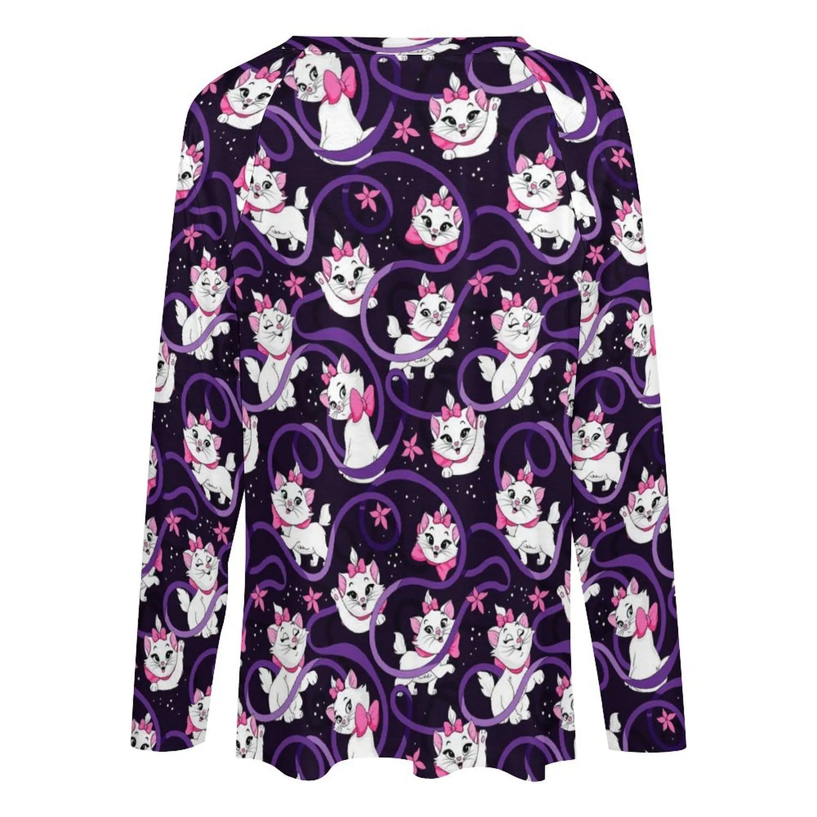 Disney Aristocats Marie Becuase I'm A Lady Long Sleeve Loose V-Neck Tee