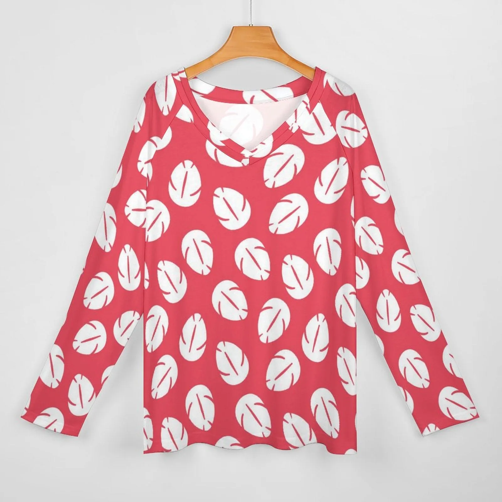 Disney Lilo And Stitch Lilo's Dress Long Sleeve Loose V-Neck Tee