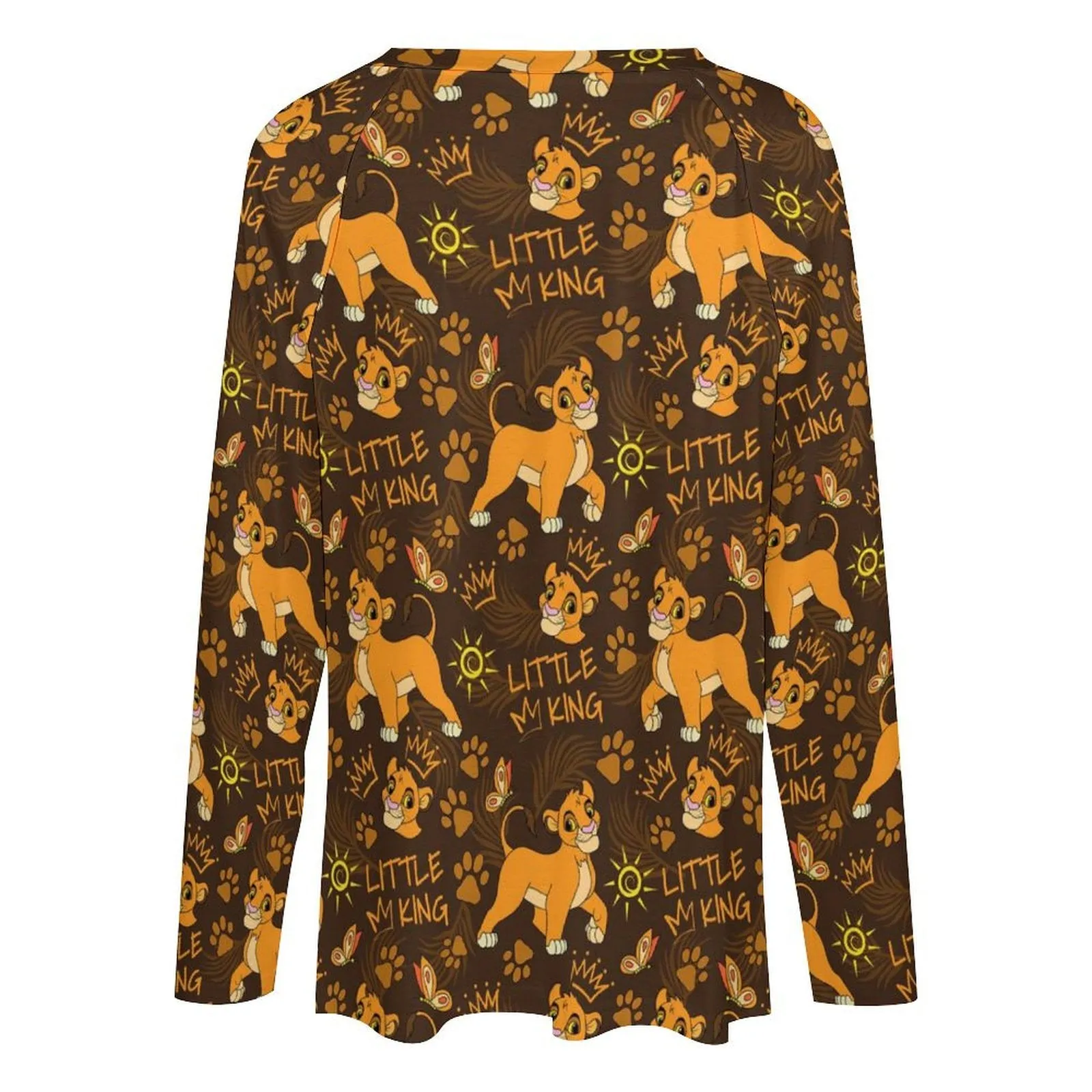 Disney Lion King Little King Long Sleeve Loose V-Neck Tee