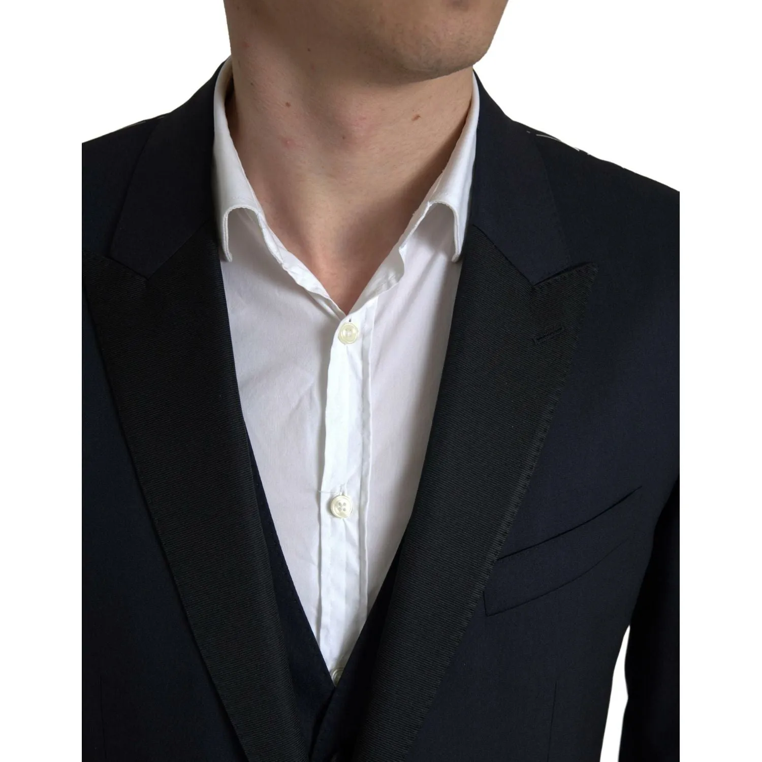 Dolce & Gabbana Elegant Blue & Black Martini Slim Fit Suit