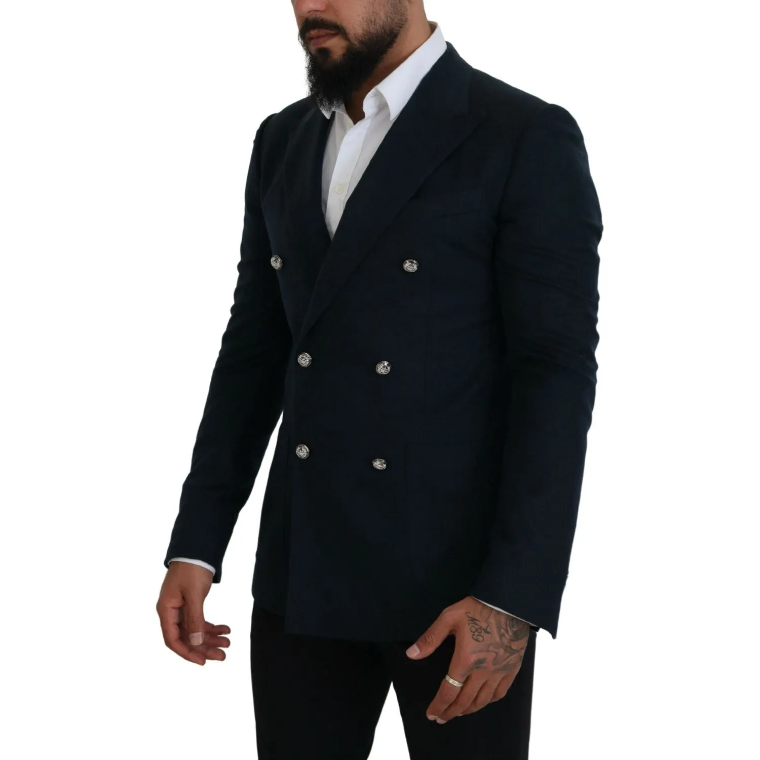 Dolce & Gabbana Elegant Cashmere-Silk Blend Blue Blazer