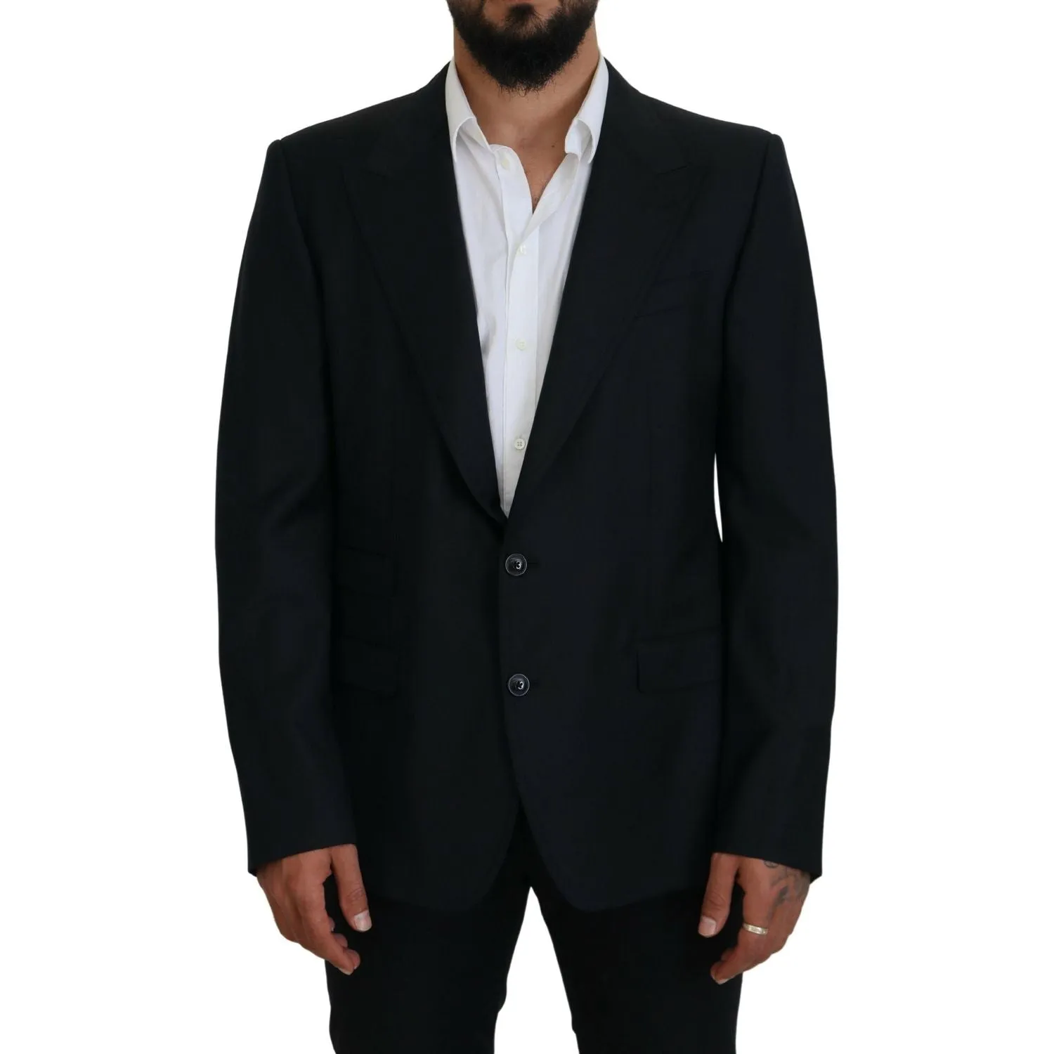 Dolce & Gabbana Elegant Dark Blue Single Breasted Blazer