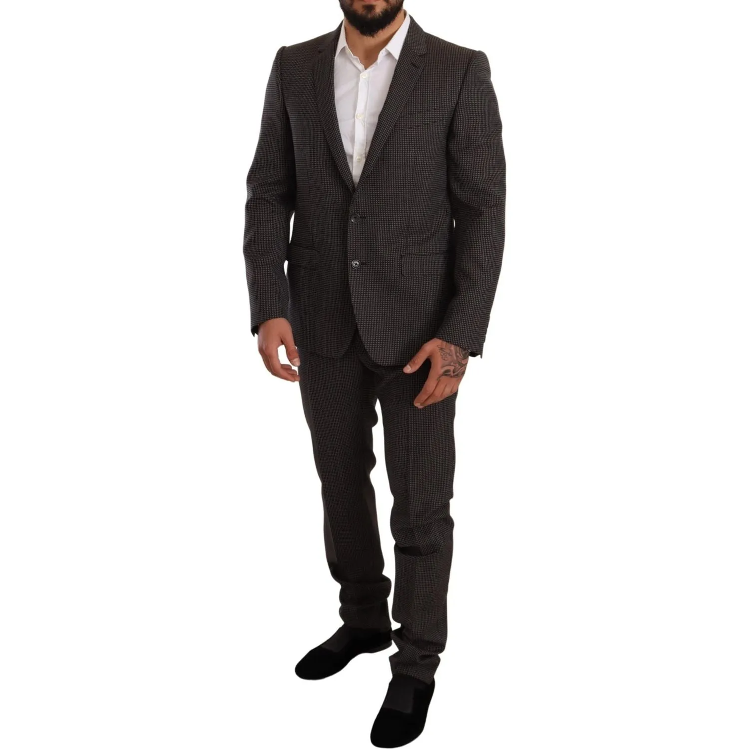 Dolce & Gabbana Elegant Gray Martini Woolen Suit Set