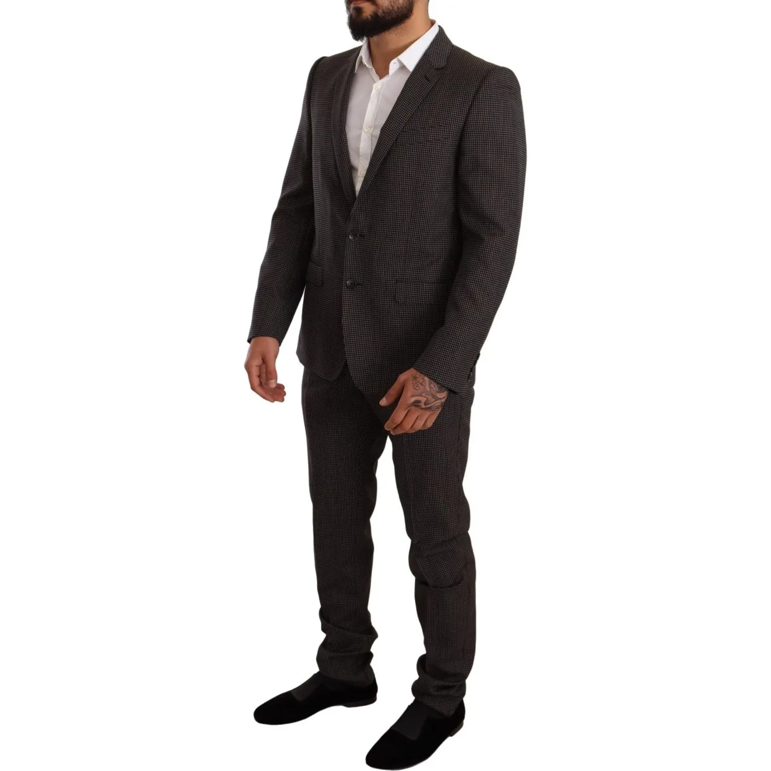 Dolce & Gabbana Elegant Gray Martini Woolen Suit Set