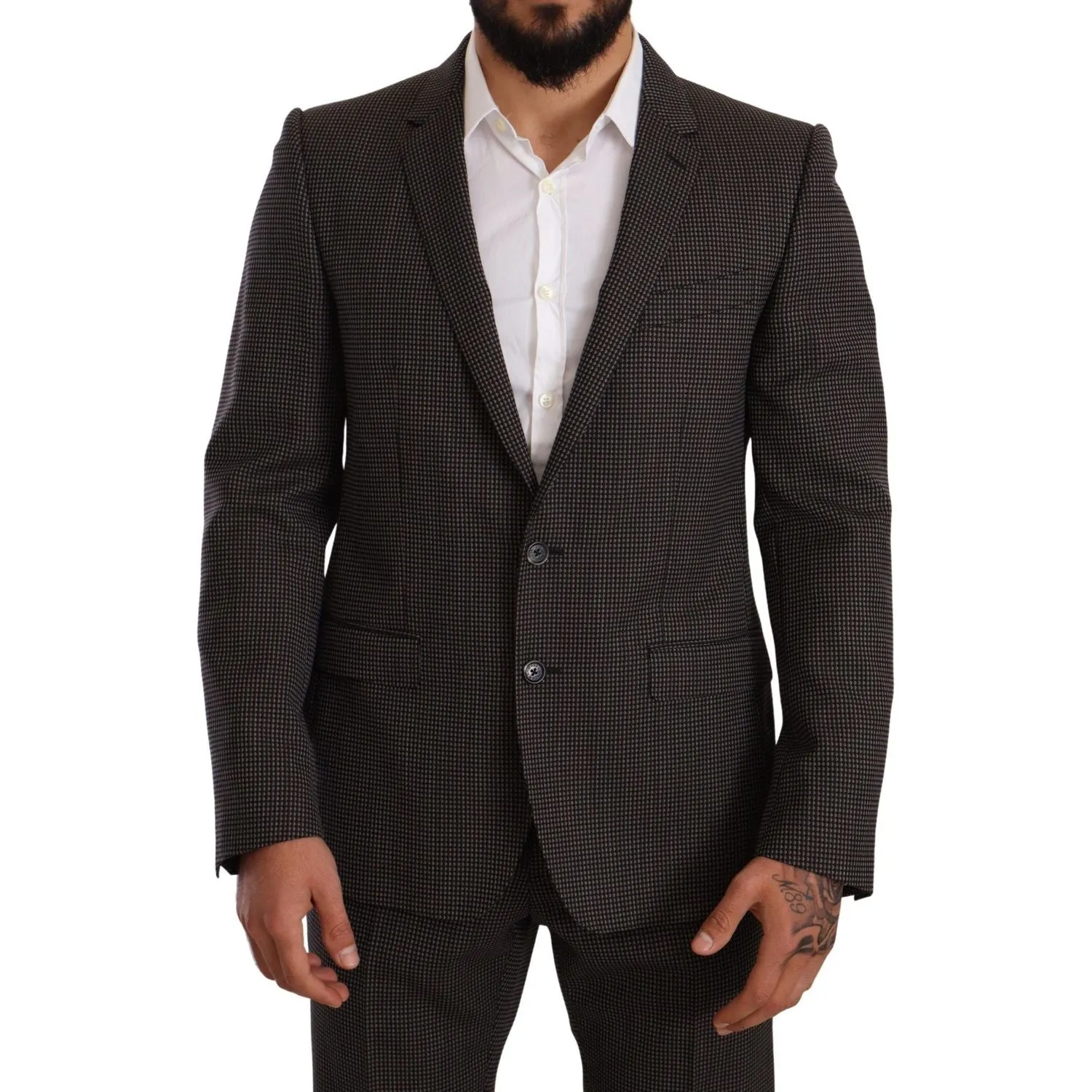 Dolce & Gabbana Elegant Gray Martini Woolen Suit Set