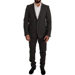 Dolce & Gabbana Elegant Gray Martini Woolen Suit Set