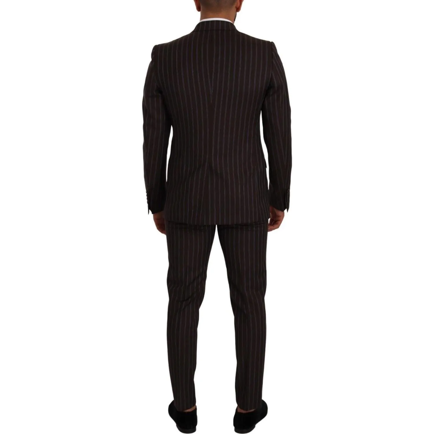 Dolce & Gabbana Elegant Maroon Striped Slim Fit Suit