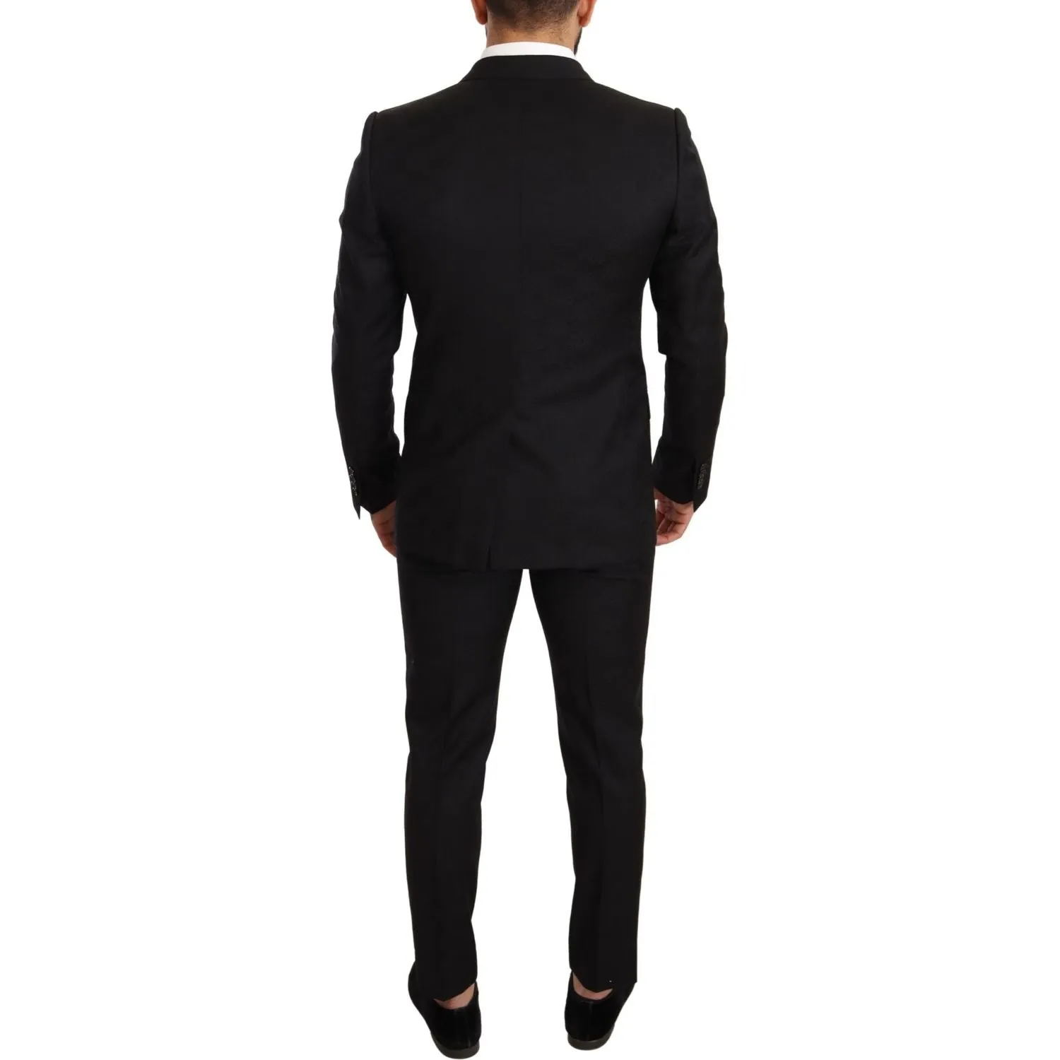 Dolce & Gabbana Elegant Martini Black Wool Suit