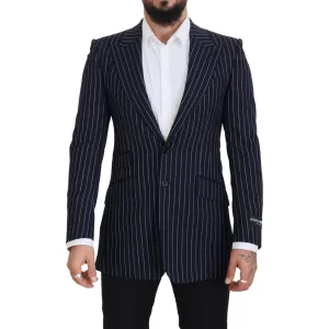 Dolce & Gabbana Elegant Navy Slim Fit Wool Blazer