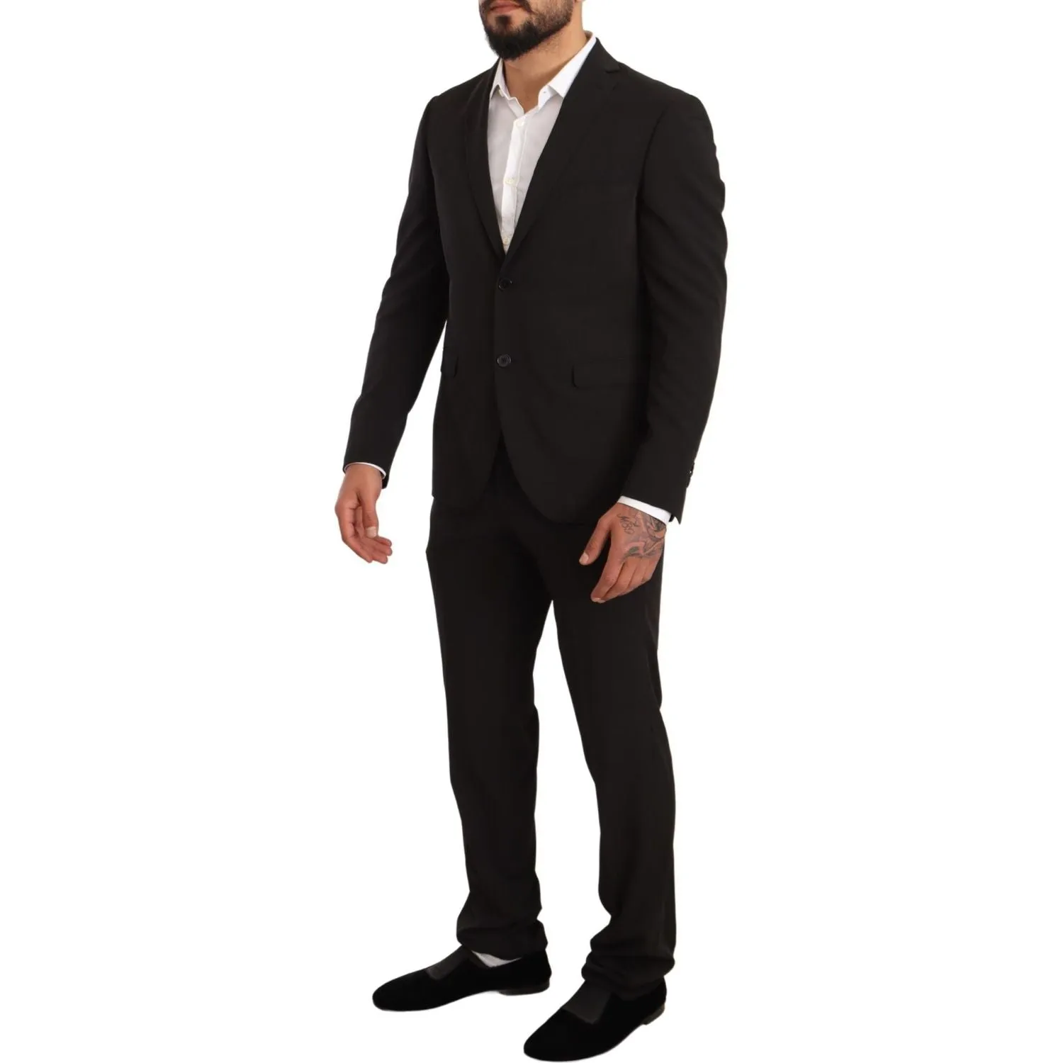 Domenico Tagliente Elegant Black Slim Fit Two-Piece Suit