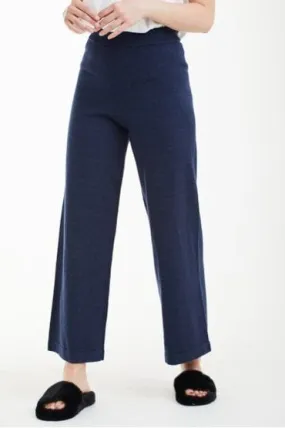 Double Second Navy Wide Leg Knit Jogger