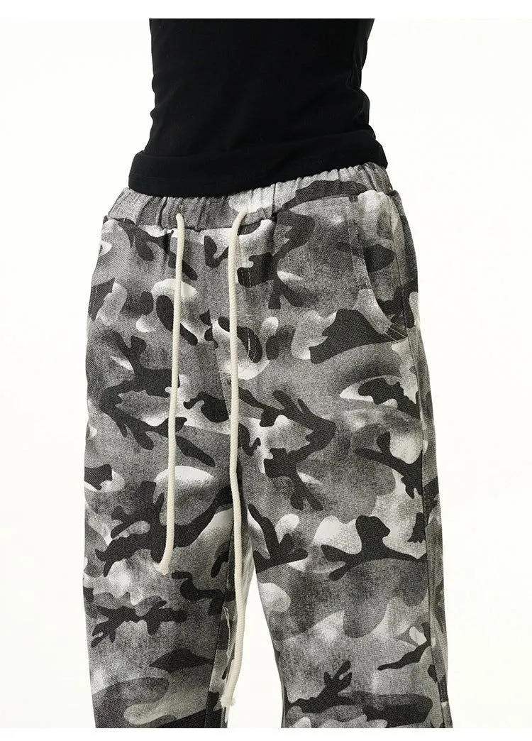 Drawstring Camo Cargo Pants