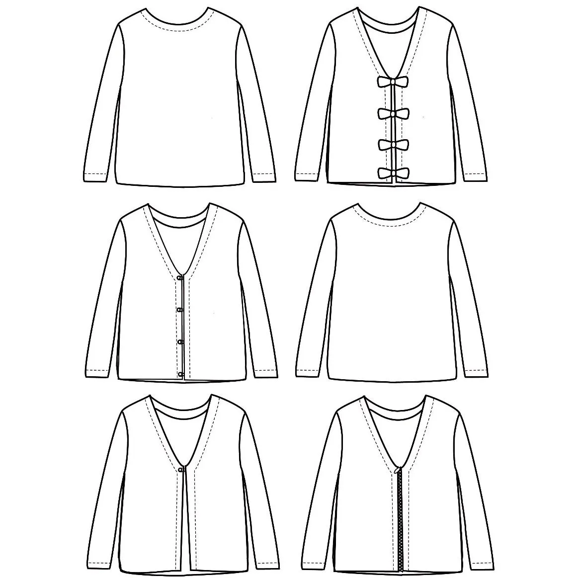 Duo for woman and kid MASHA cardigan/sweater - paper sewing pattern