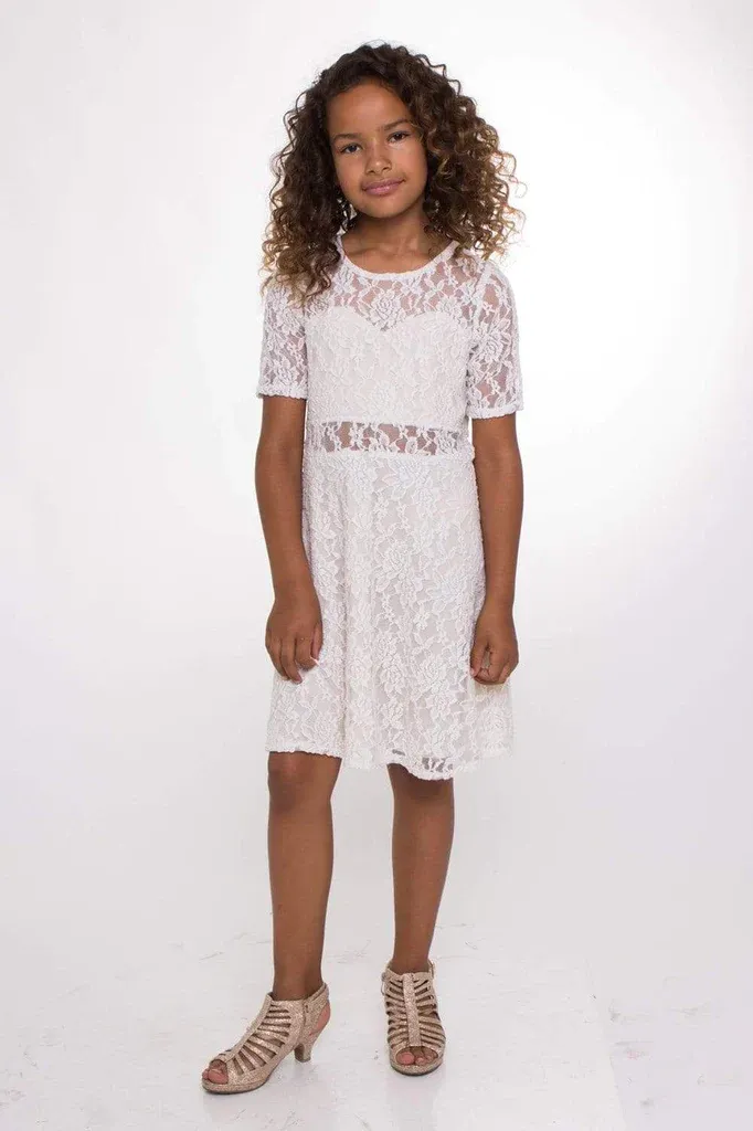 EK 203 Lace Dress with Sleeves