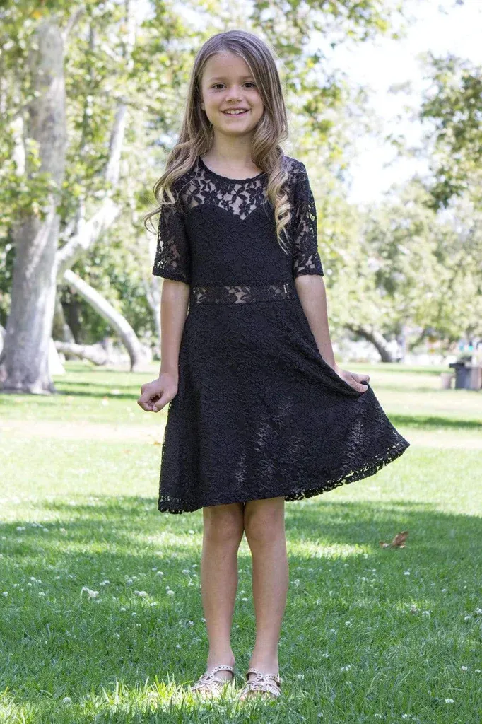 EK 203 Lace Dress with Sleeves