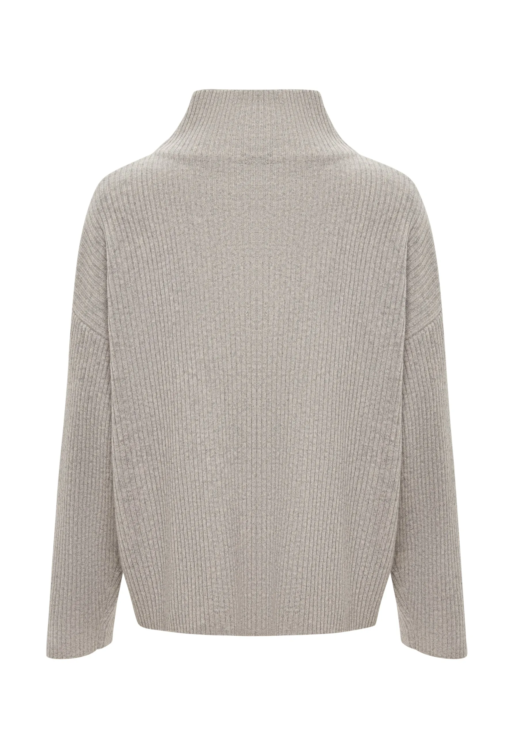 Elegant Merino Zip-Up Sweater Alice - Gray