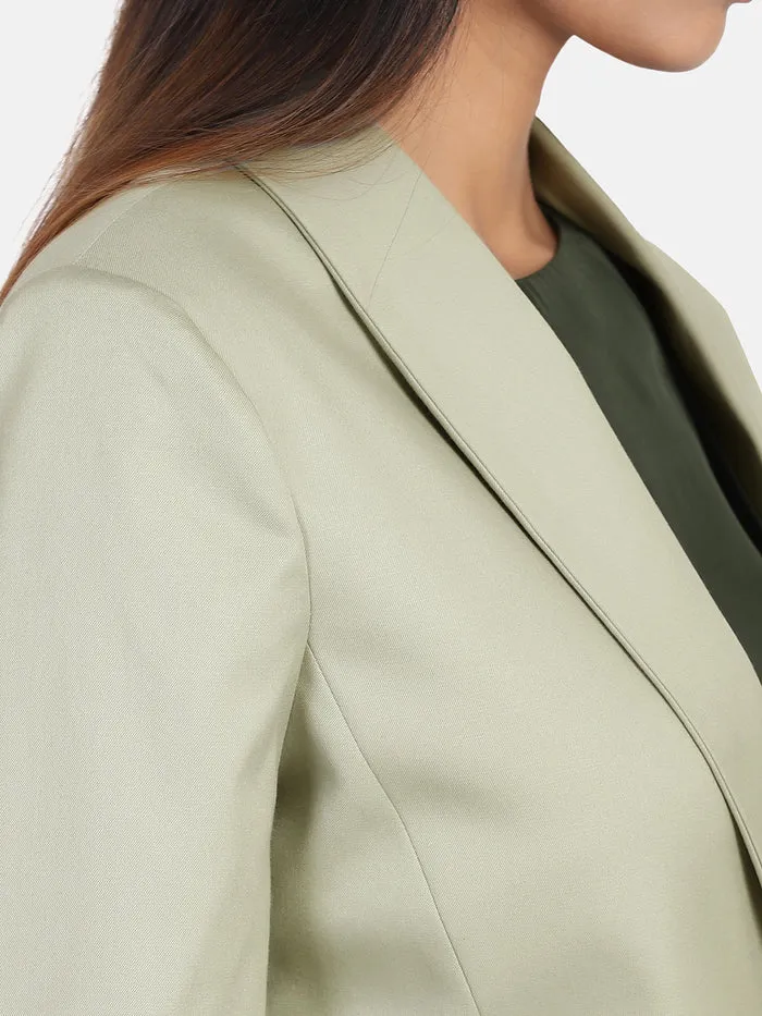 Elegant Women's Poly Cotton Pant Suit - Sage Green