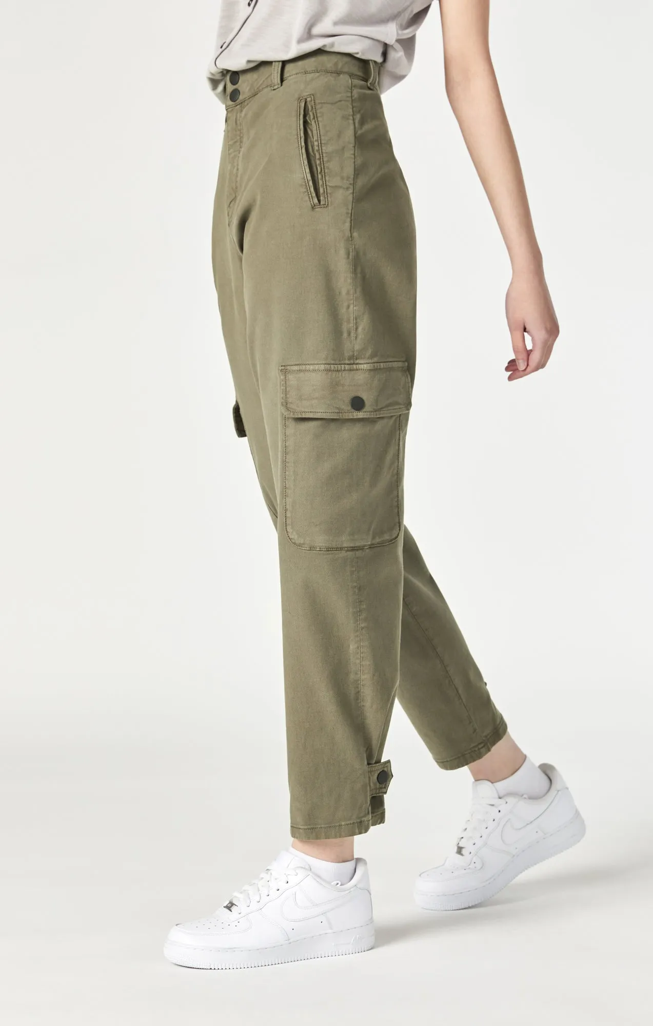 ELSIE CARGO PANTS IN CAPERS LUXE TWILL