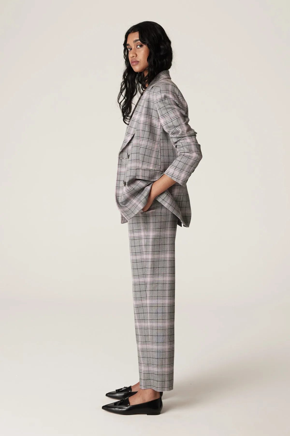 Elton Check Blazer  - Pink Check