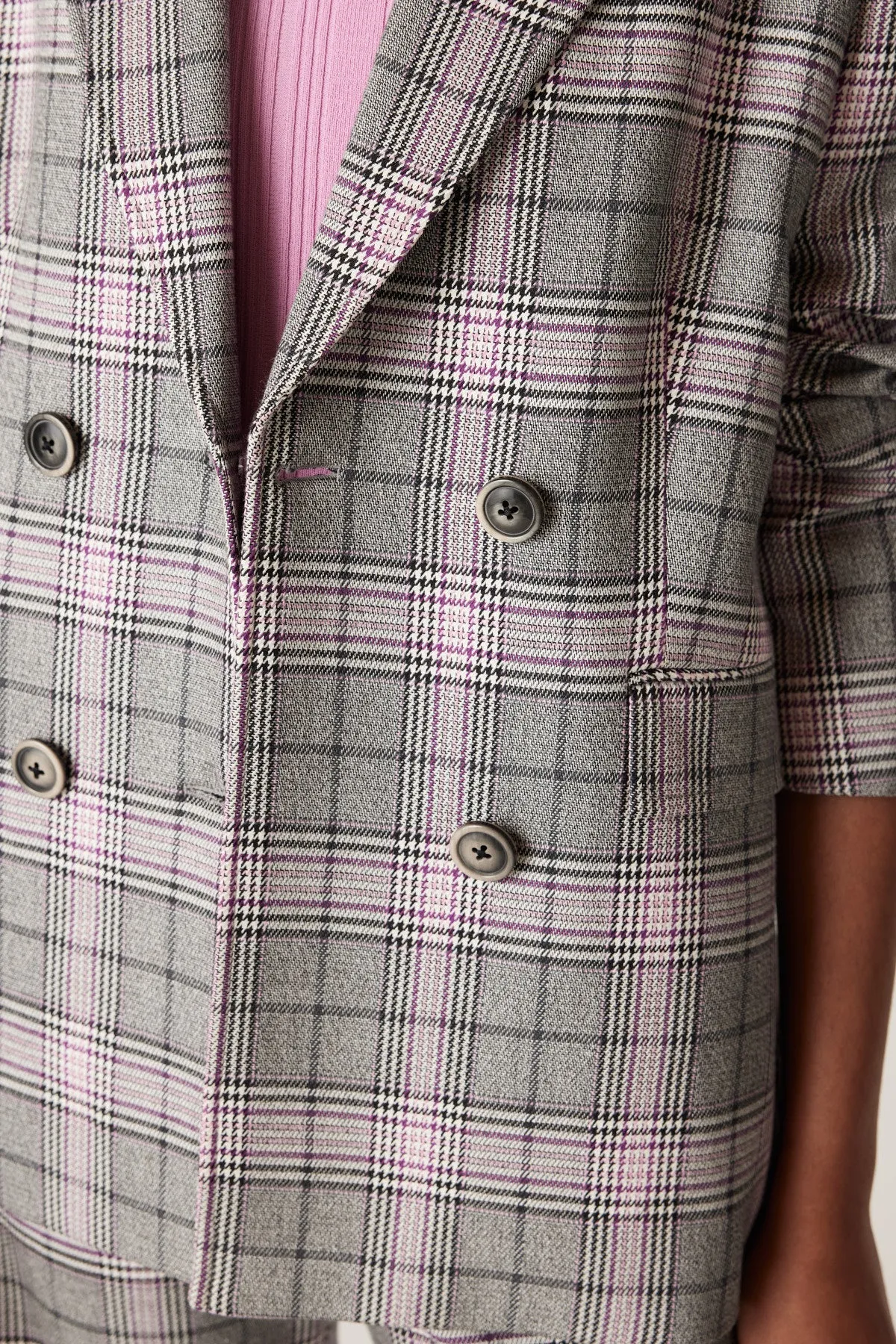 Elton Check Blazer  - Pink Check