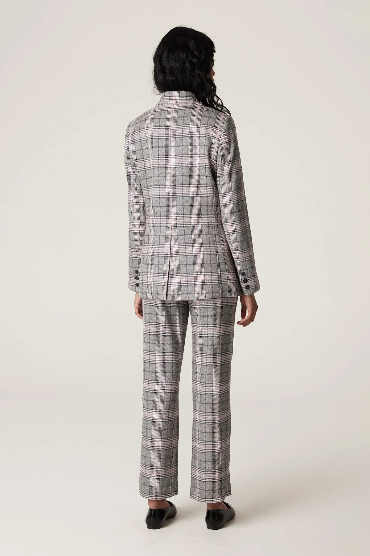 Elton Check Blazer  - Pink Check