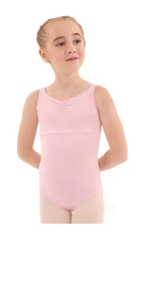 Eurotard 44922C Girls Microfiber Pinch Front Slim Tank Leotard