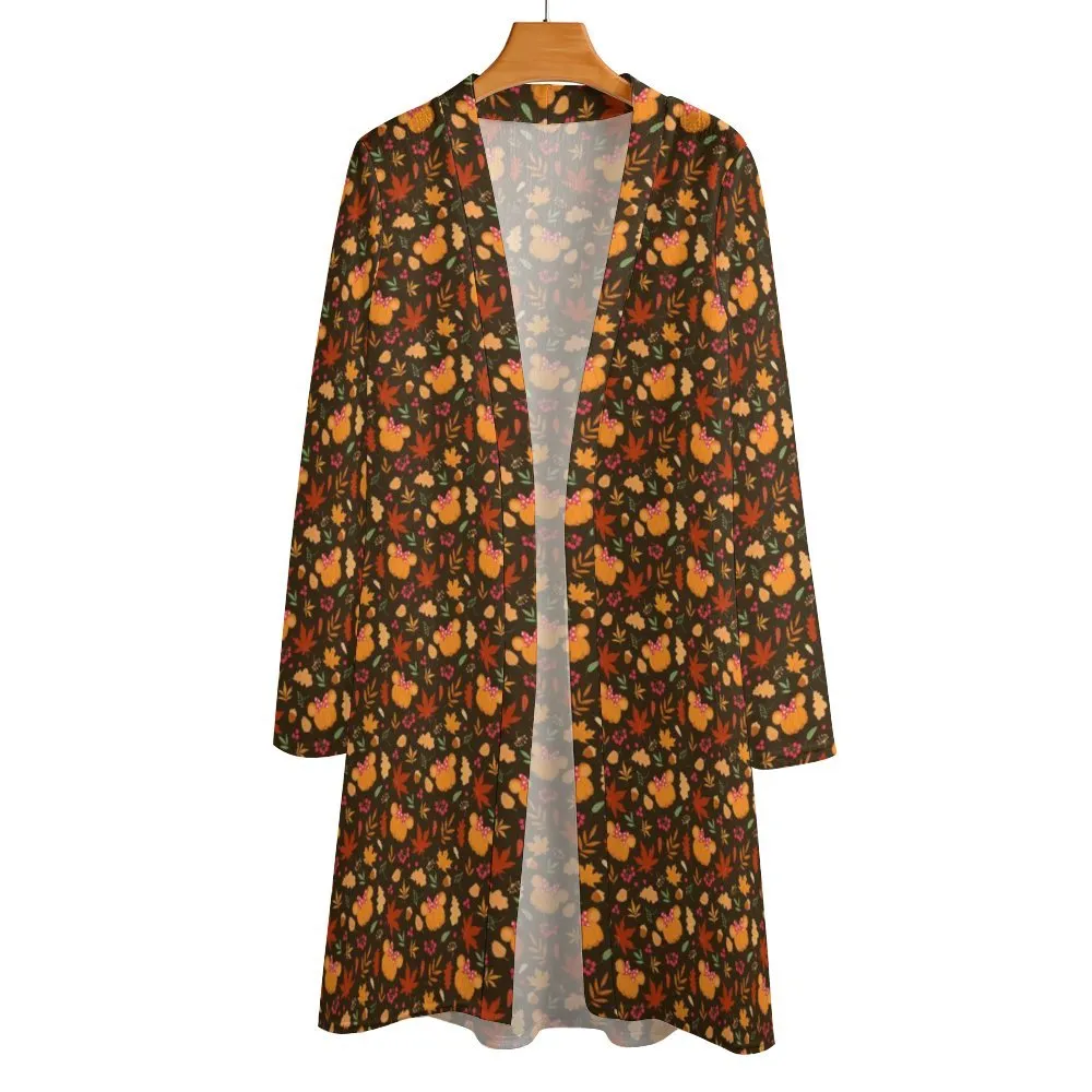 Fall Pumpkins Women's Mid-Length Cardigan