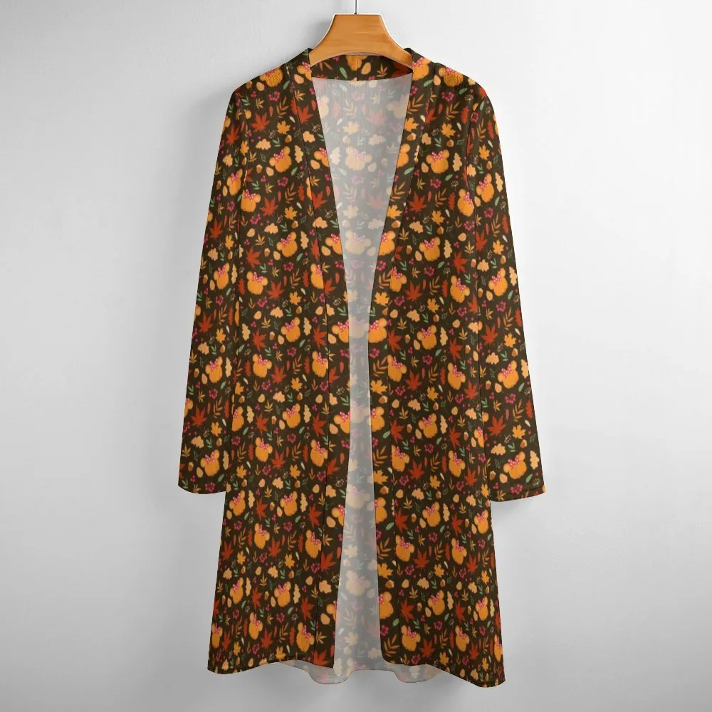 Fall Pumpkins Women's Mid-Length Cardigan