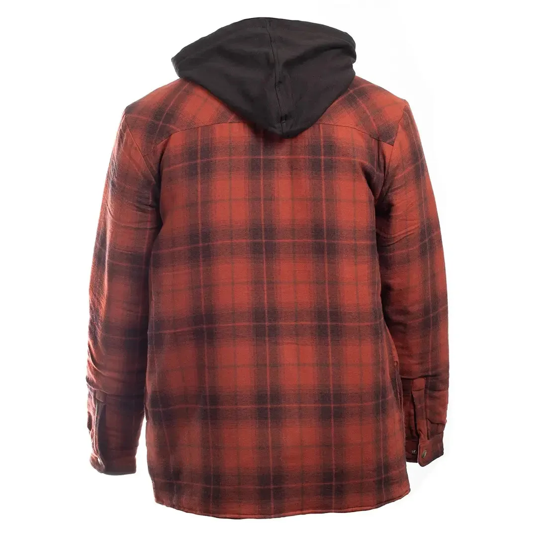 Fleece Hood Flannel Shirt Jacket - Brick by Dickies