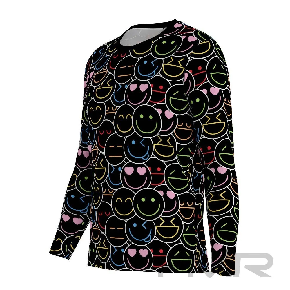 FMR Men's Emoji Print Long Sleeve Running Shirt