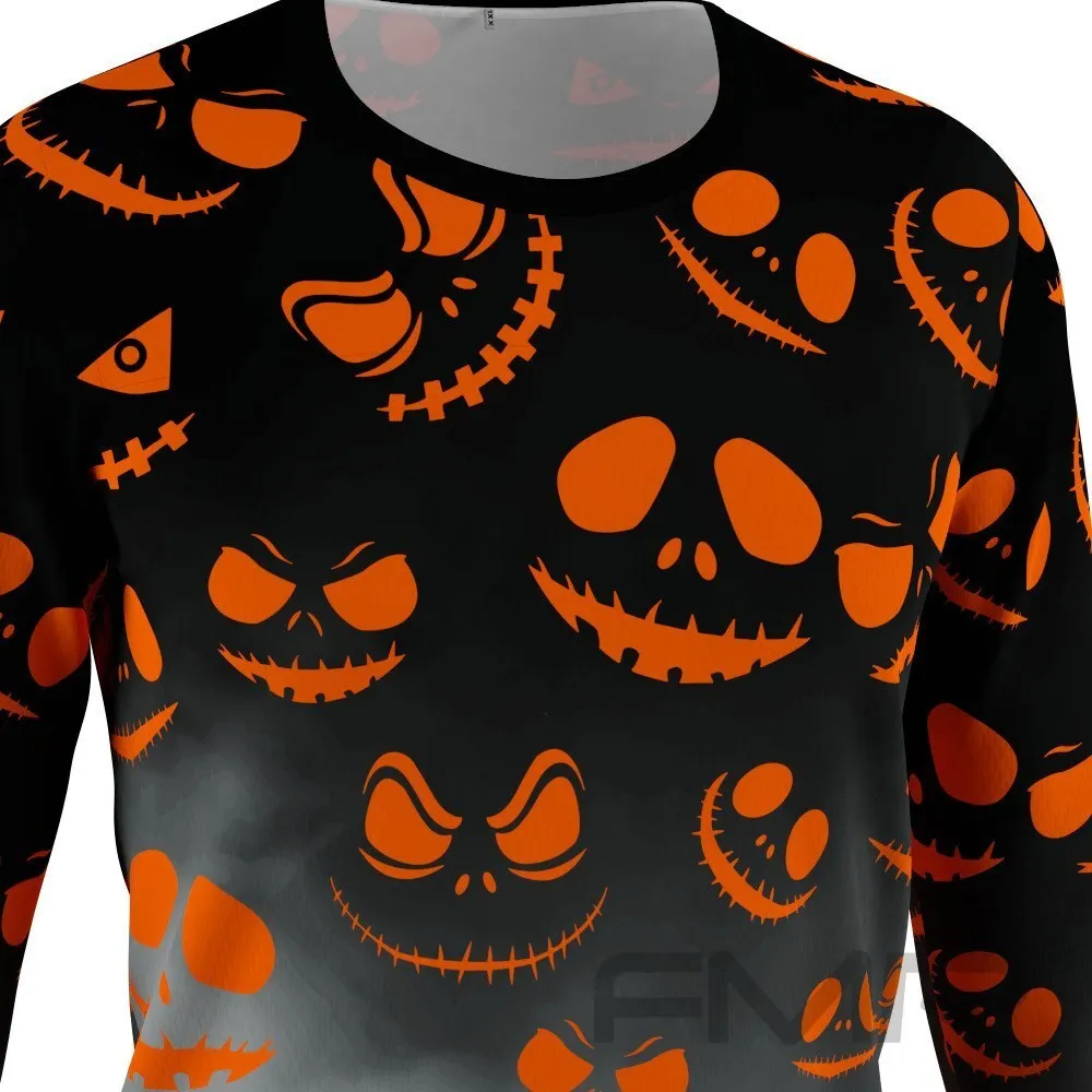 FMR Men's Halloween Print Long Sleeve Running Shirt