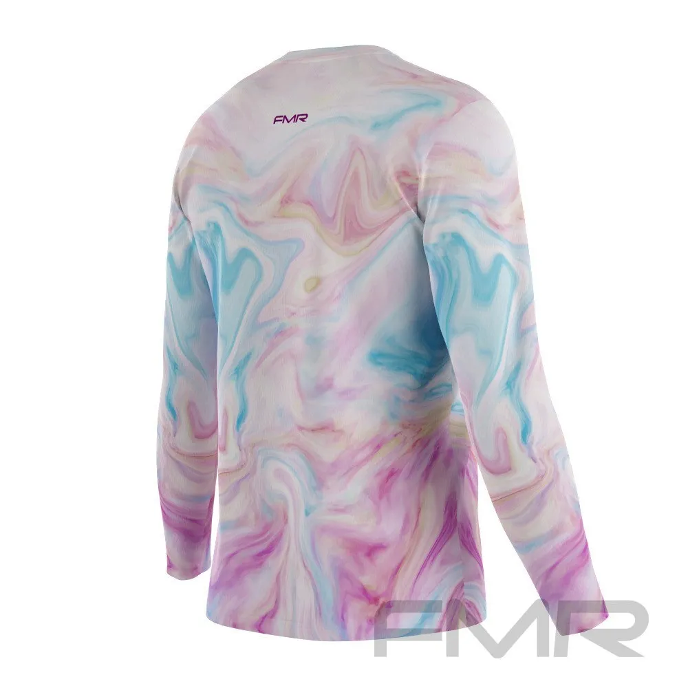 FMR Men's Marble Print Long Sleeve Running Shirt