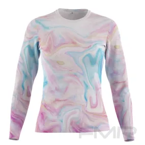 FMR Women's Marble Print Long Sleeve T-Shirt