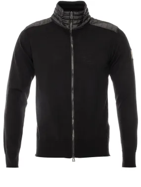 Full Zip Merino Wool Cardigan Black