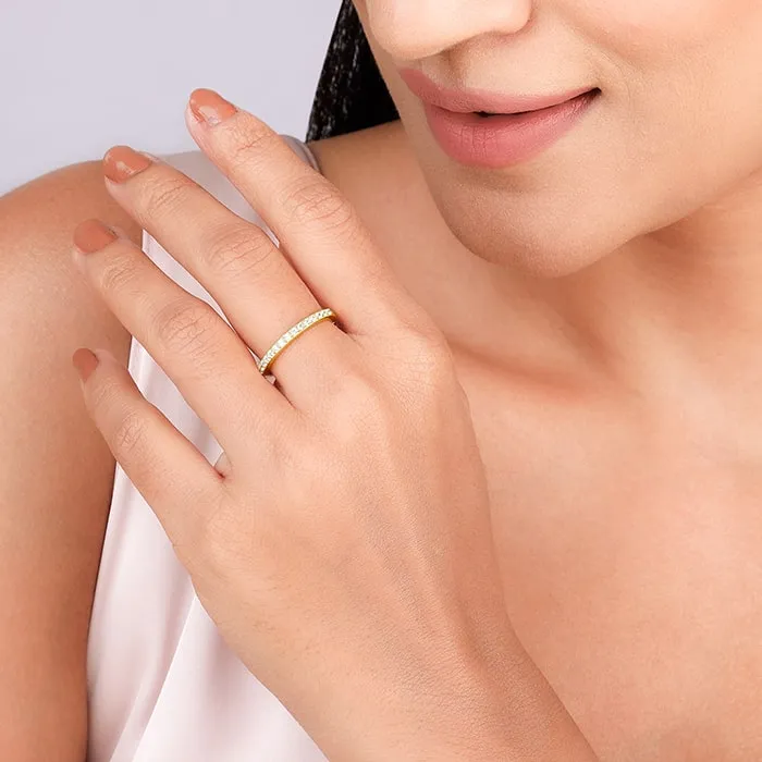 Golden Minimal Zirconia Ring