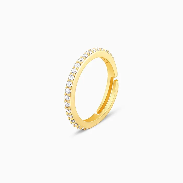 Golden Minimal Zirconia Ring