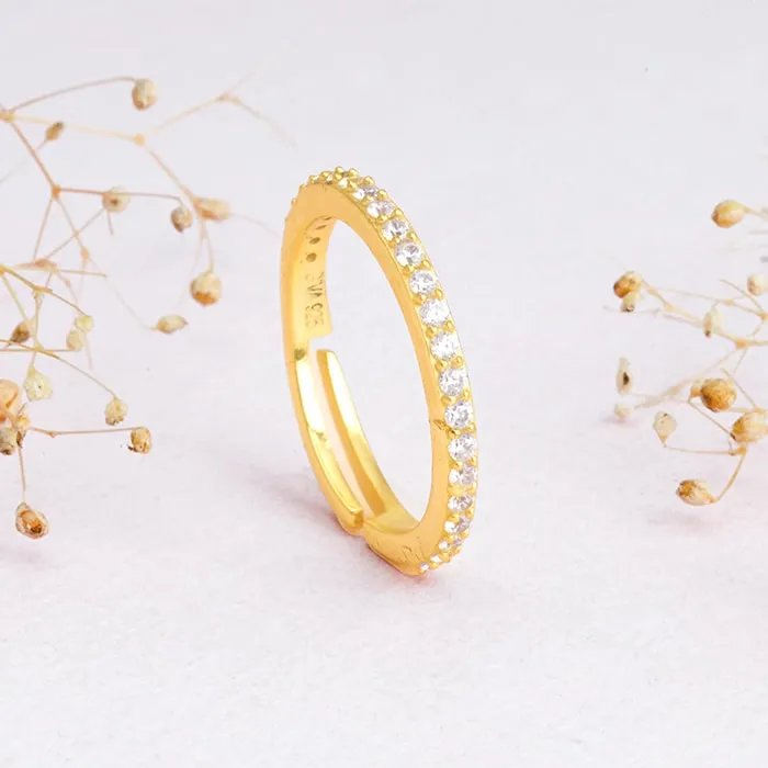 Golden Minimal Zirconia Ring