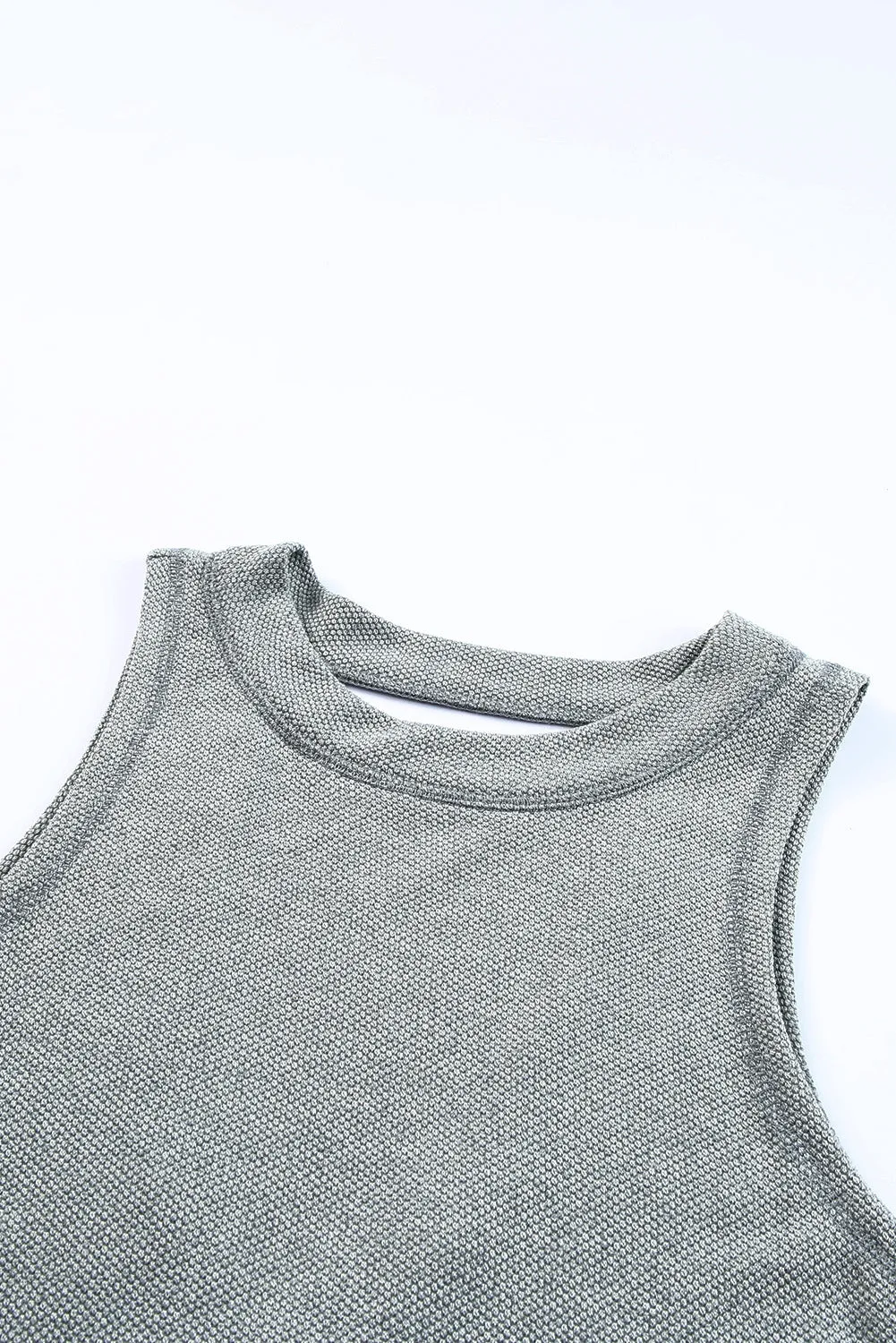 Gray Crisscross Cut-out Back Knit Tank Petal Dress